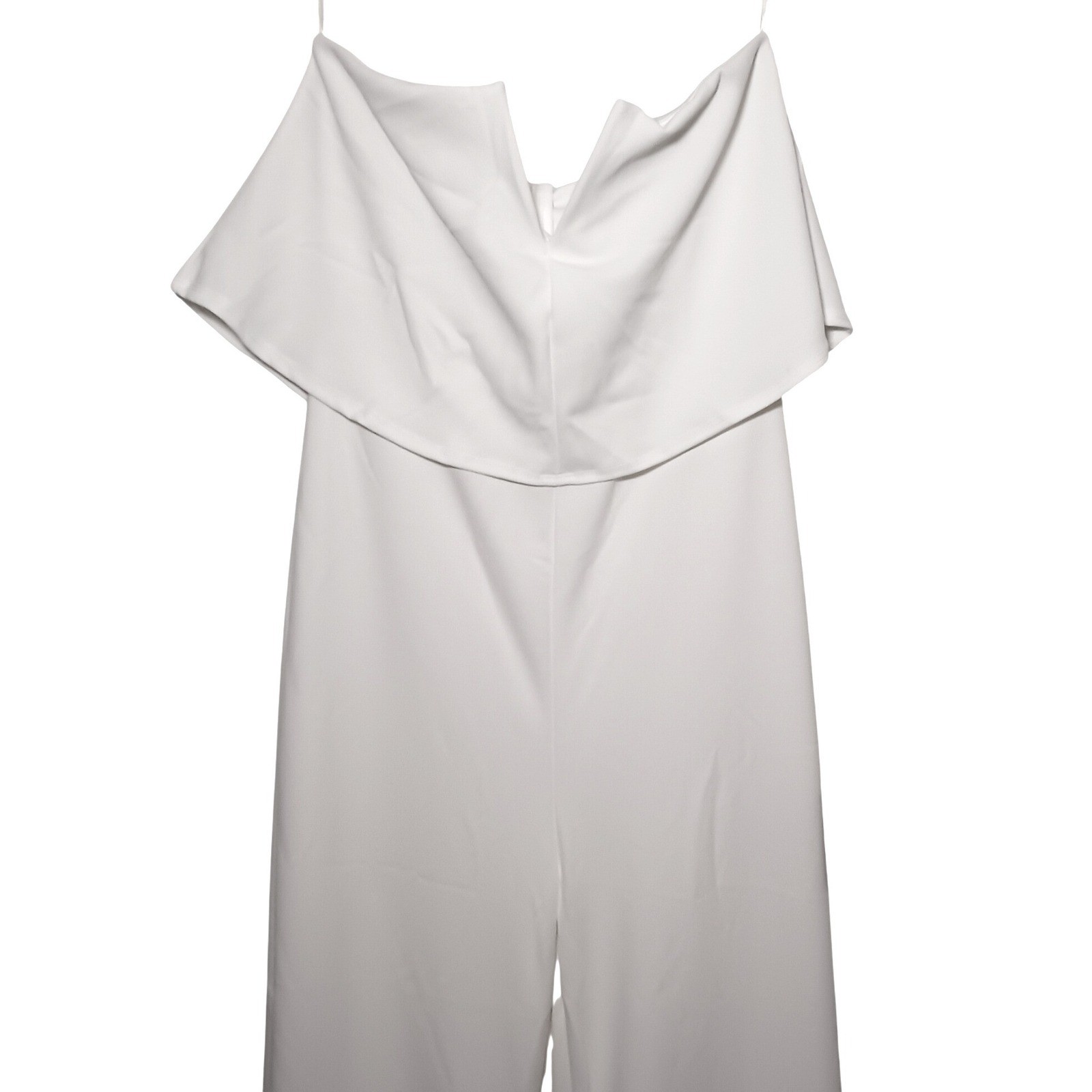 NWT Lulus Power of Love White Strapless Wide Leg Jumpsuit Size L Formal Bridal