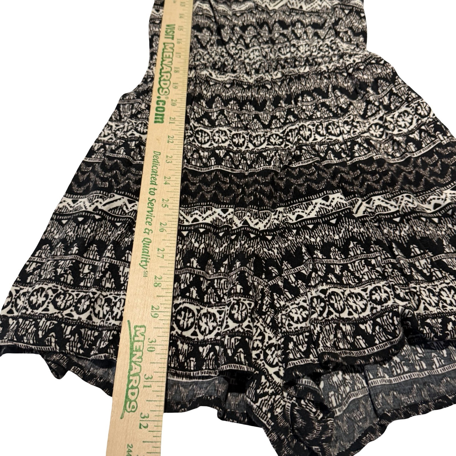 Hollister Womens Black White Tribal Print Halter Romper Size M Geometric Keyhole