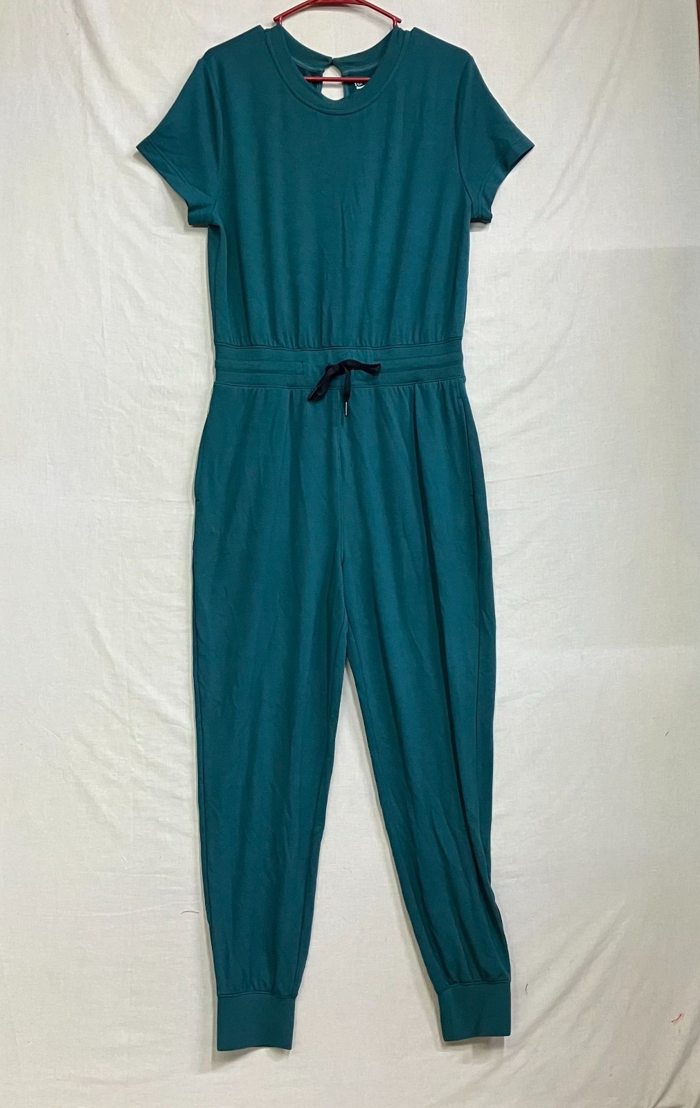 TEK Gear Jumpsuit Women’s Medium Teal Athletic Lounge One Piece Pockets Stretch