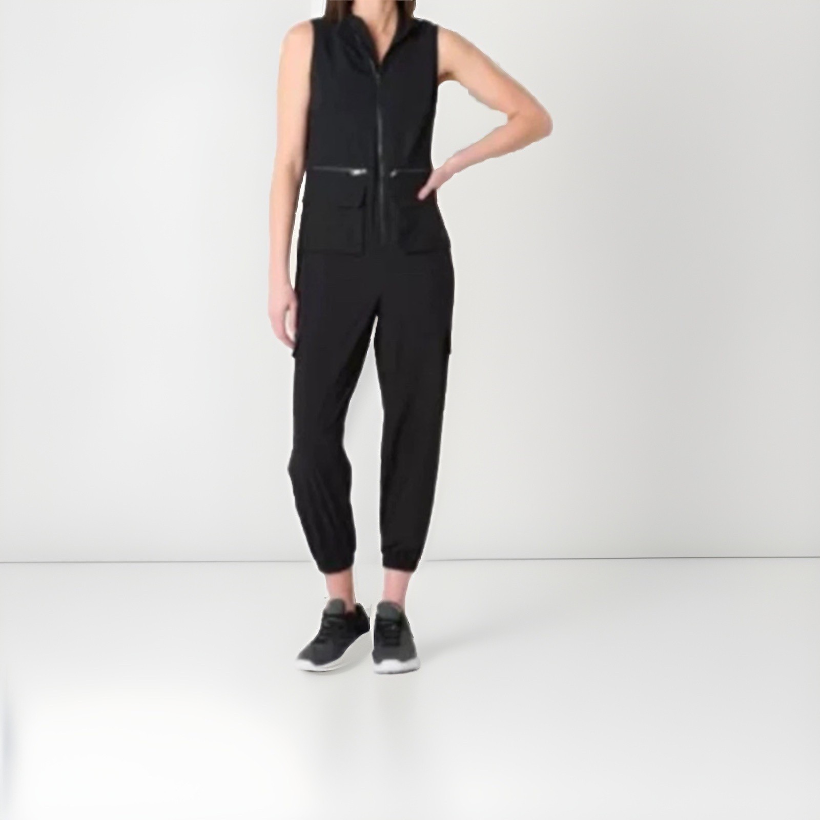 Sports Illustrated Women Medium Black Sleeveless One-Piece Jumpsuit NWT $70