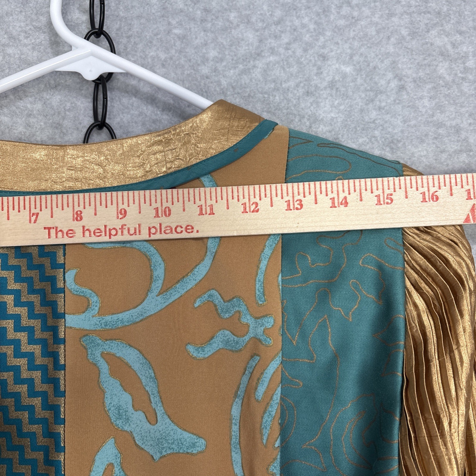 FABULOUS JEANNE-MARC One-Piece Pantsuit Jumpsuit Gold Pleated Sz S Retro 80s