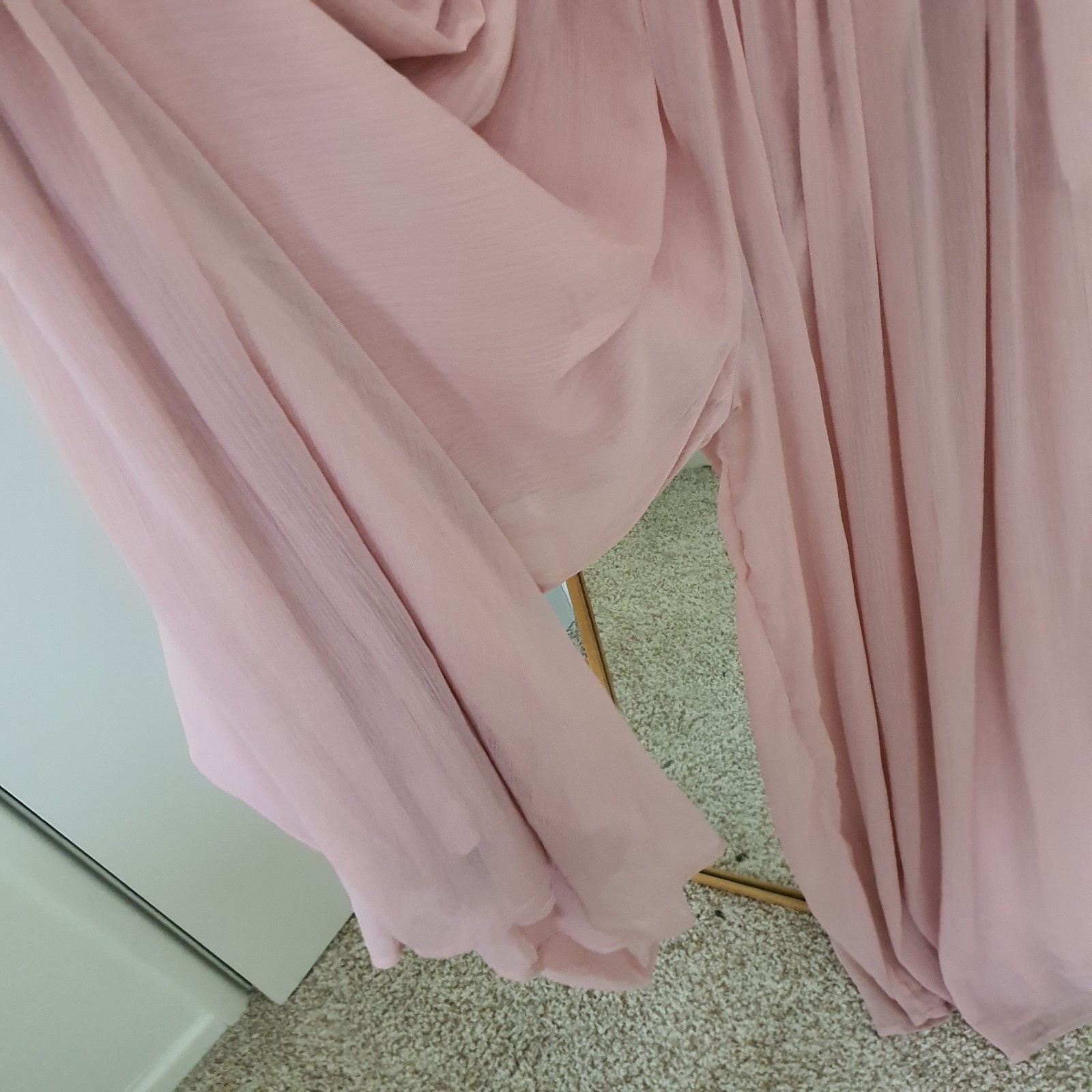 Hers & Mine Pink Smocked Wide-Leg Jumpsuit M Spaghetti Straps Sleeveless
