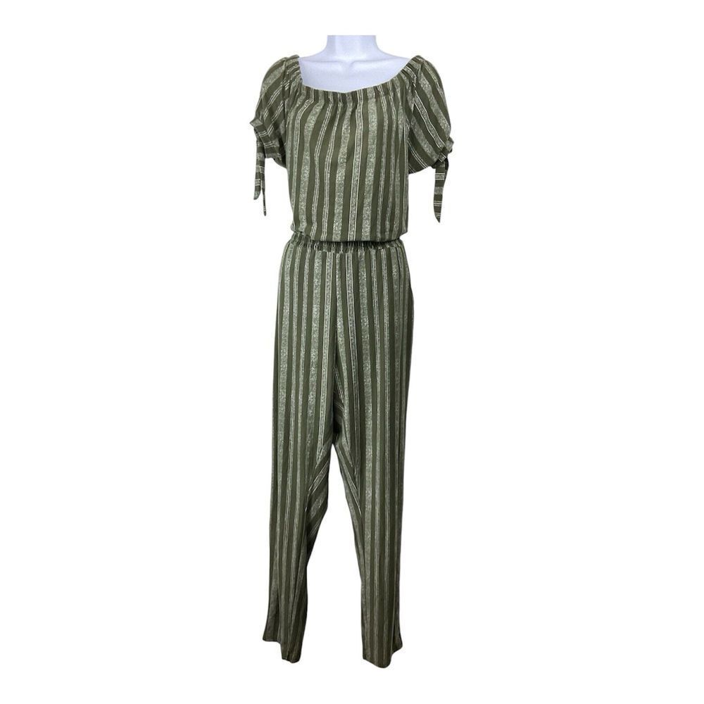 Vintage Derek Heart Womens Striped Jumpsuit Sz XL Boho Hippie Cottagecore Y2K