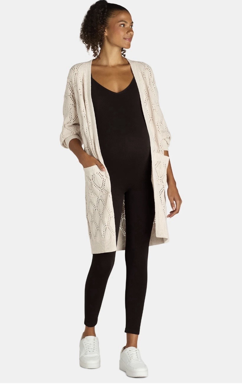 Time & Tru Maternity Ribbed Jumpsuit~Black~NWT~S/M/L/XL~Flattering & Comfy!