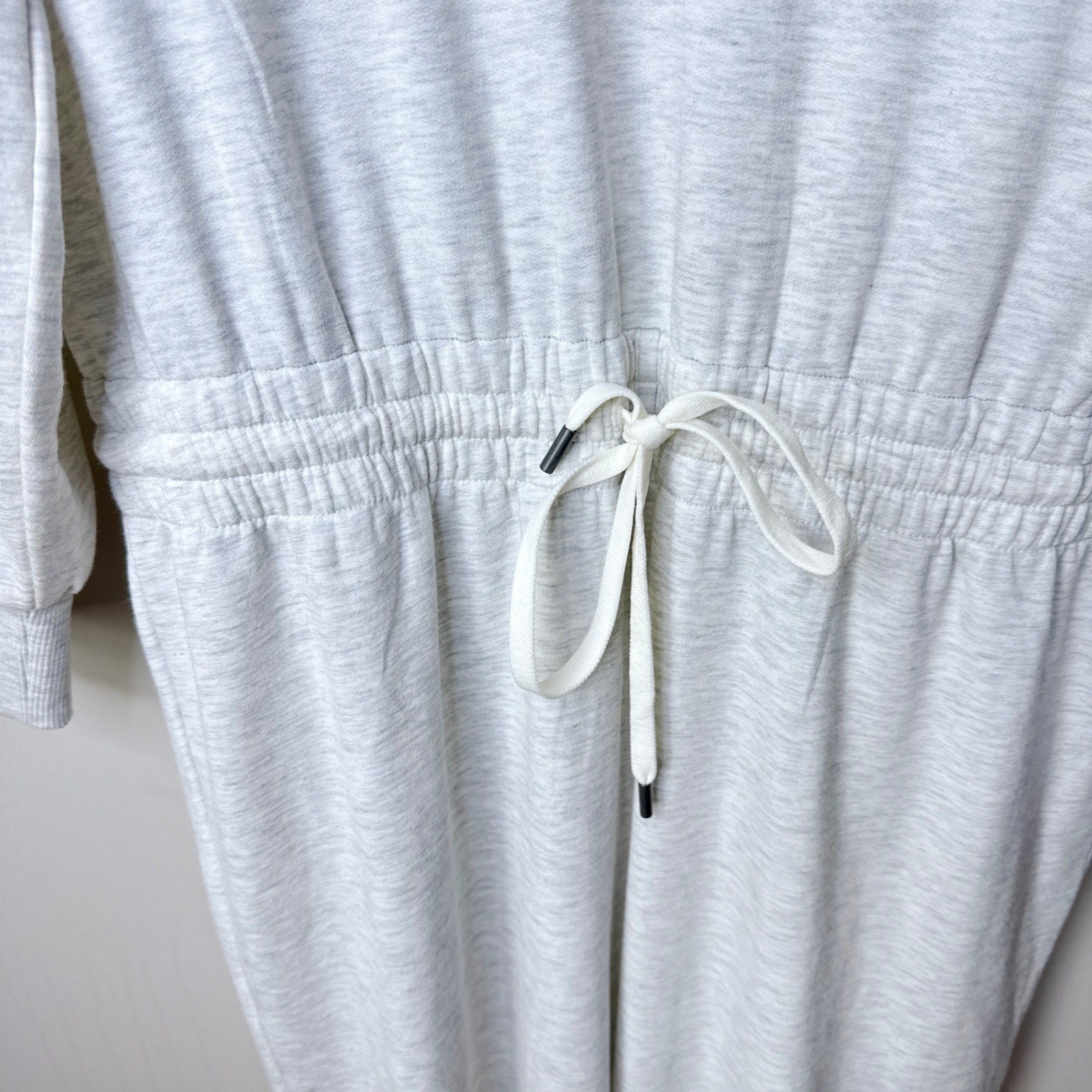 Calia by Carrie Underwood Soft Shawl Collar Jumpsuit Light Grey Heather Large