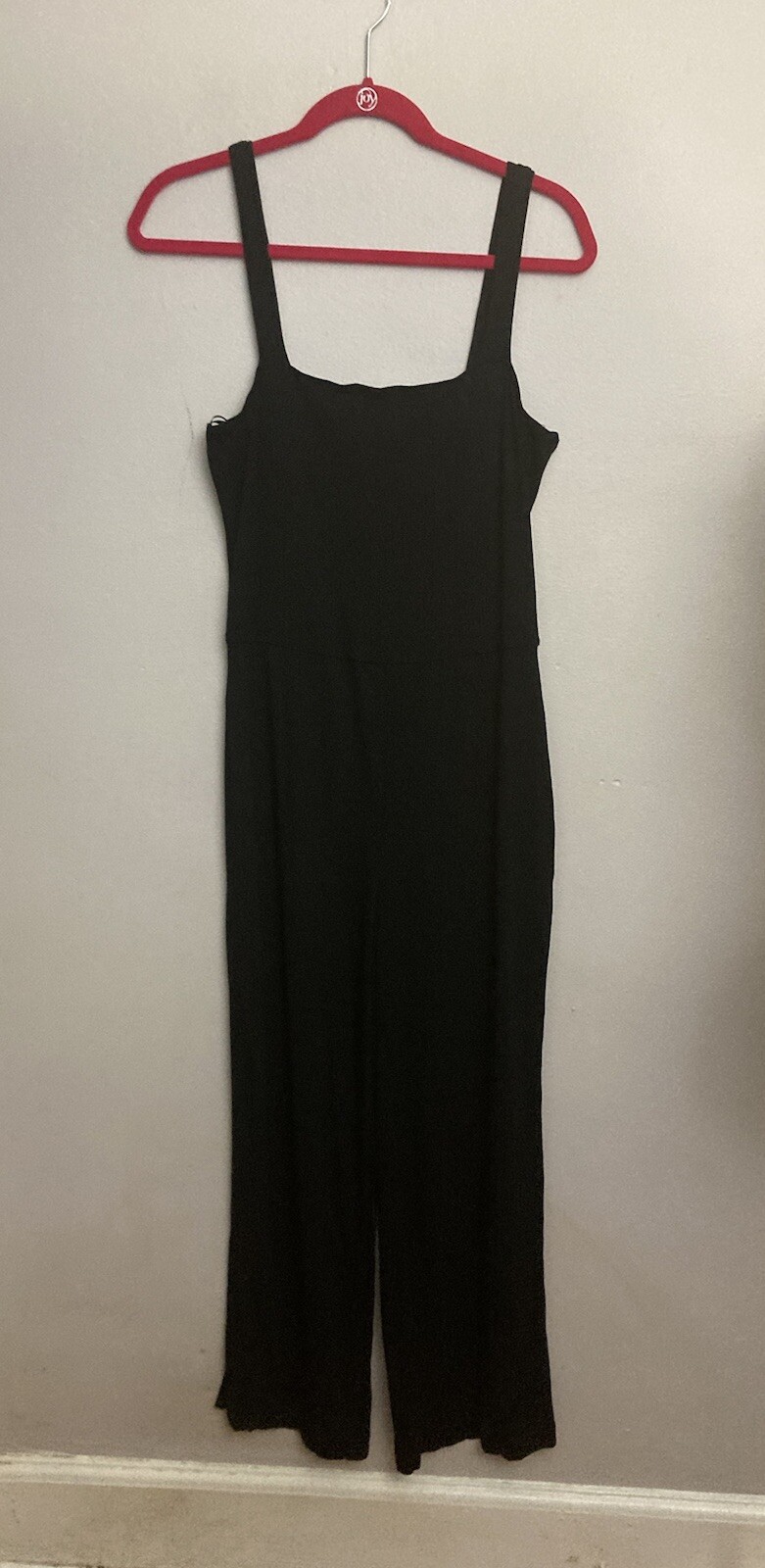Sanctuary Black Jumpsuit romper Ribbed Large NWT Pull On Cropped