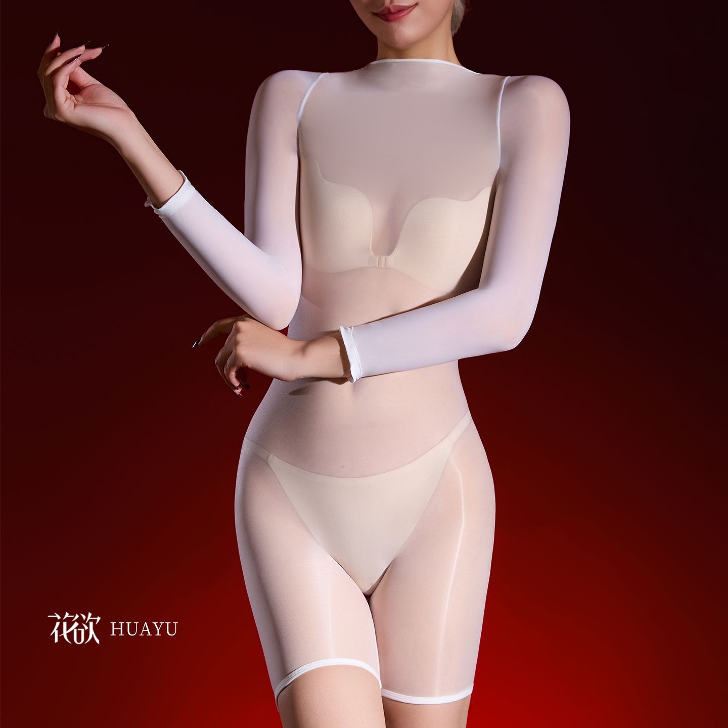 5D Oil Shiny Glossy See-through Bodysuit Sexy Jumpsuits Tights Elastic Leotard