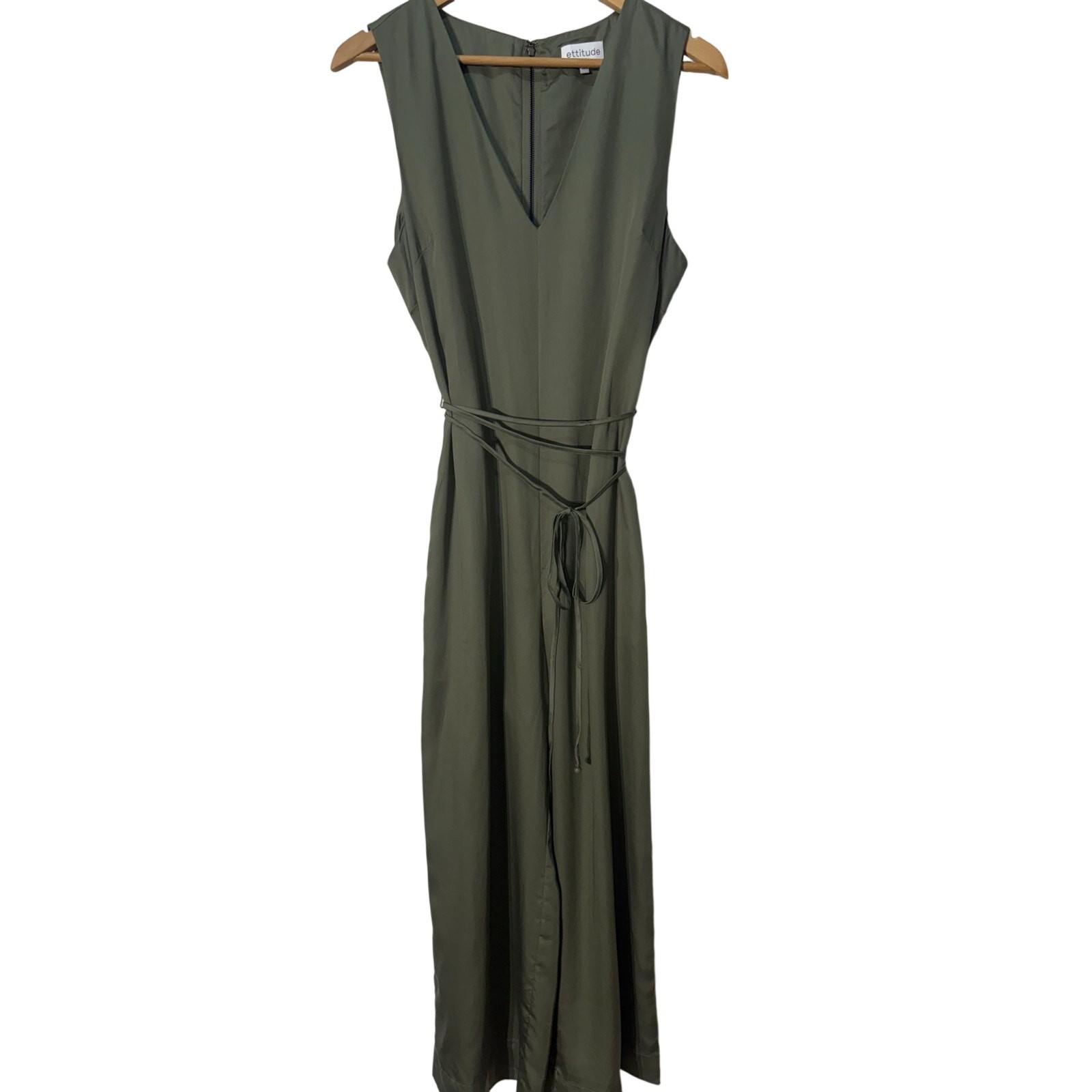 Ettitude Olive / Army Green Bamboo Wide Leg Jumpsuit, Women’s Size M
