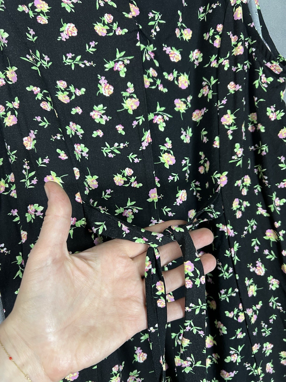 BP Nordstrom Black Floral 100% Rayon V Neck Romper Sleeveless Women Small