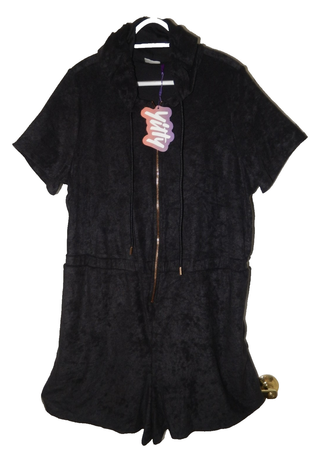 YITTY Hooded Luxury Soft Smooth-Terry Romper/Rear Heart Pockets!-XXL NWT $99