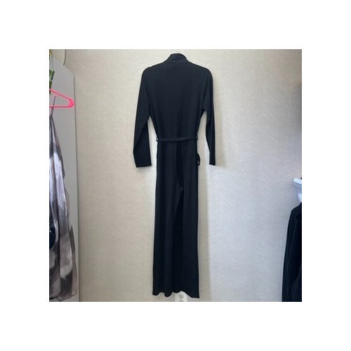 People Tree Organic Cotton Black Belted Button Front Jumpsuit Womens 10