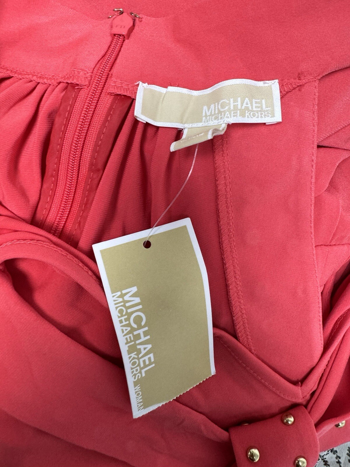 MICHAEL Michael Kors Women’s Sleeveless Beaded sangria Jumpsuit orange Size 3X