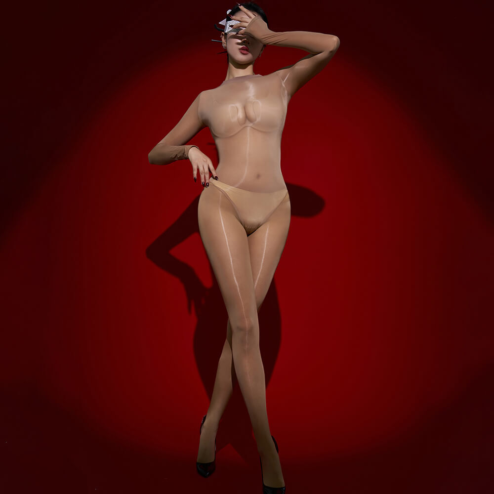Women Ultra-thin Shiny Full Bodystocking Sheer Nylon Pantyhose Bodysuit Jumpsuit