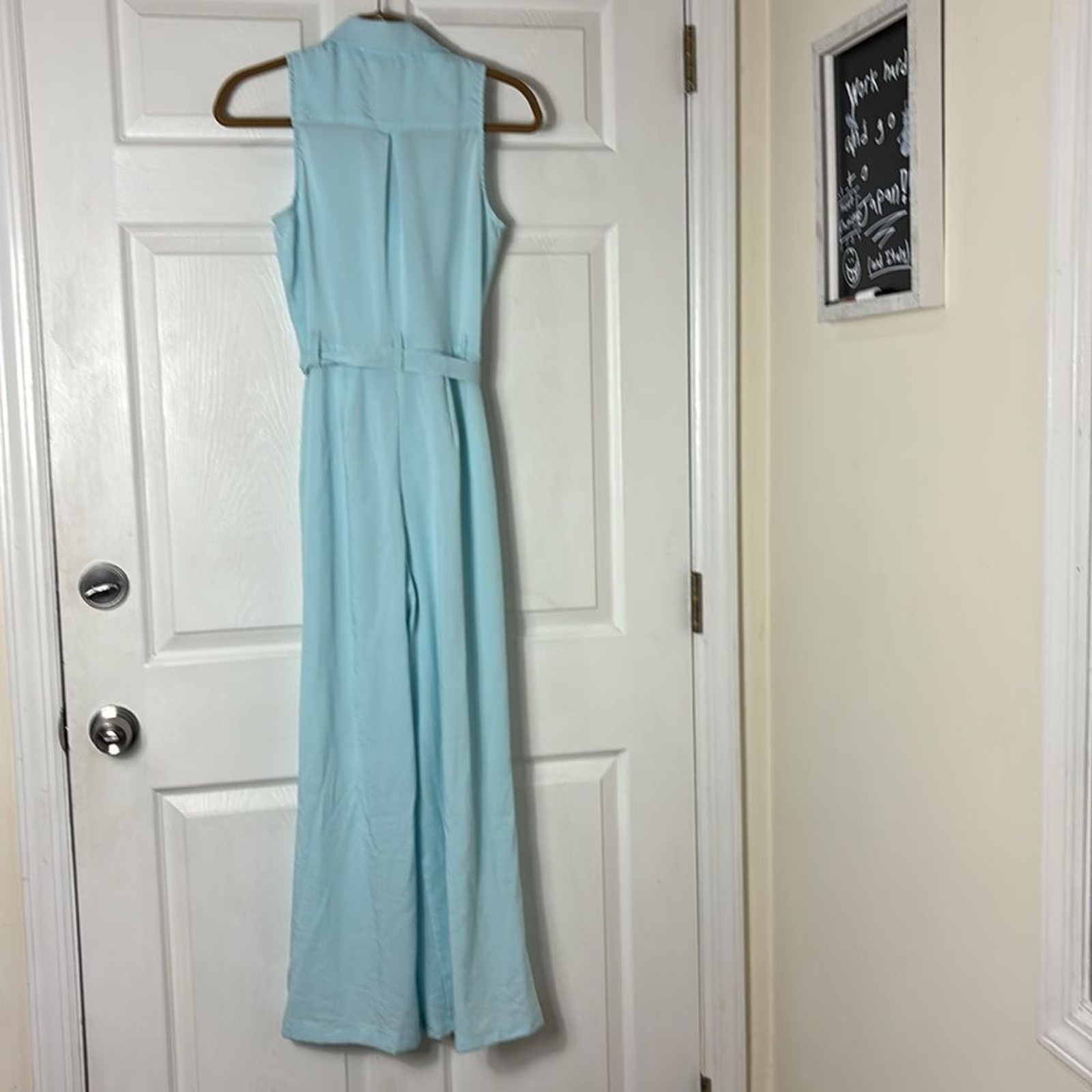 AUDREY PARKS Sleeveless Baby Blue Pant Jumpsuit Size XS