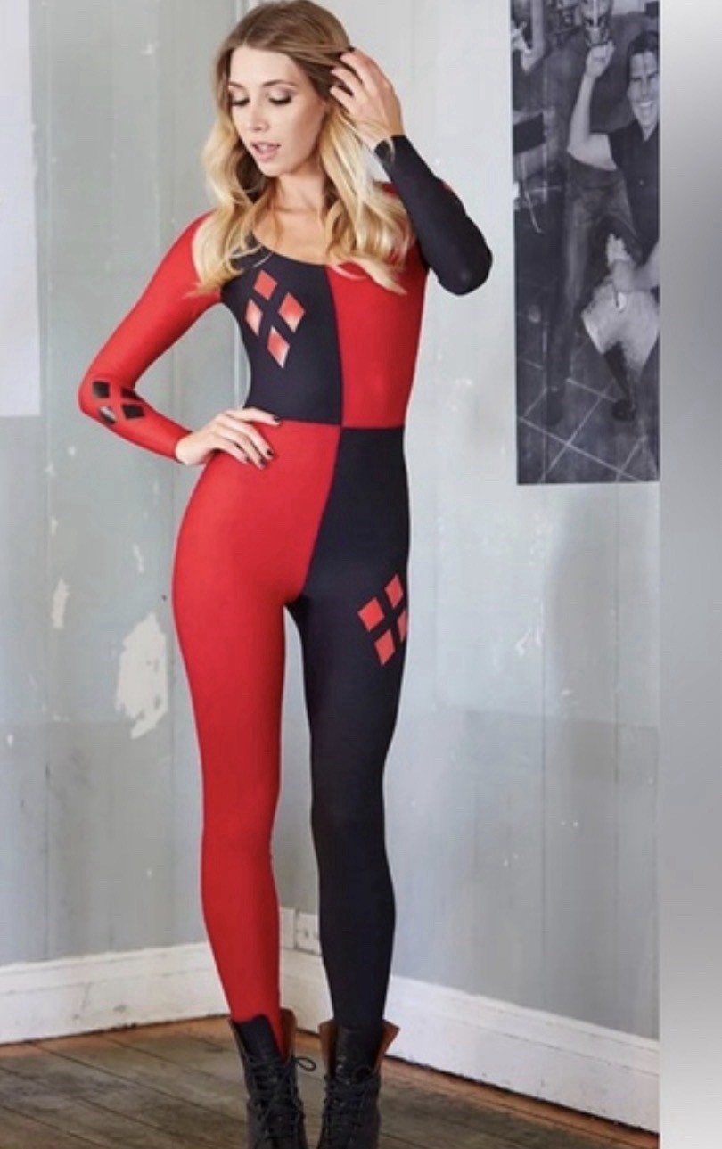 Blackmilk Batman Harley Quinn Catsuit NEW Jumpsuit Medium red black sz M DC