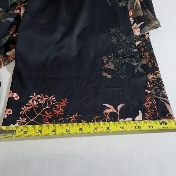 Anthropologie Adelyn Rae Rosanna Pink on Black Floral print jumpsuit size L NEW