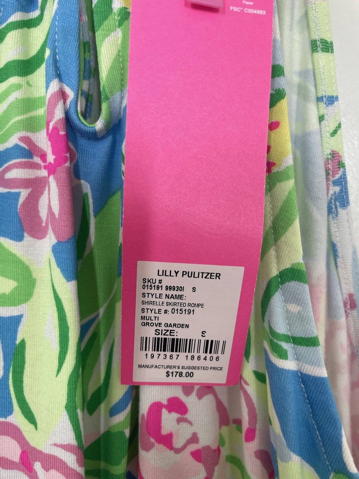 Lilly Pulitzer Shirelle Skirted Romper Multi Grove Garden size Small $178 NWT