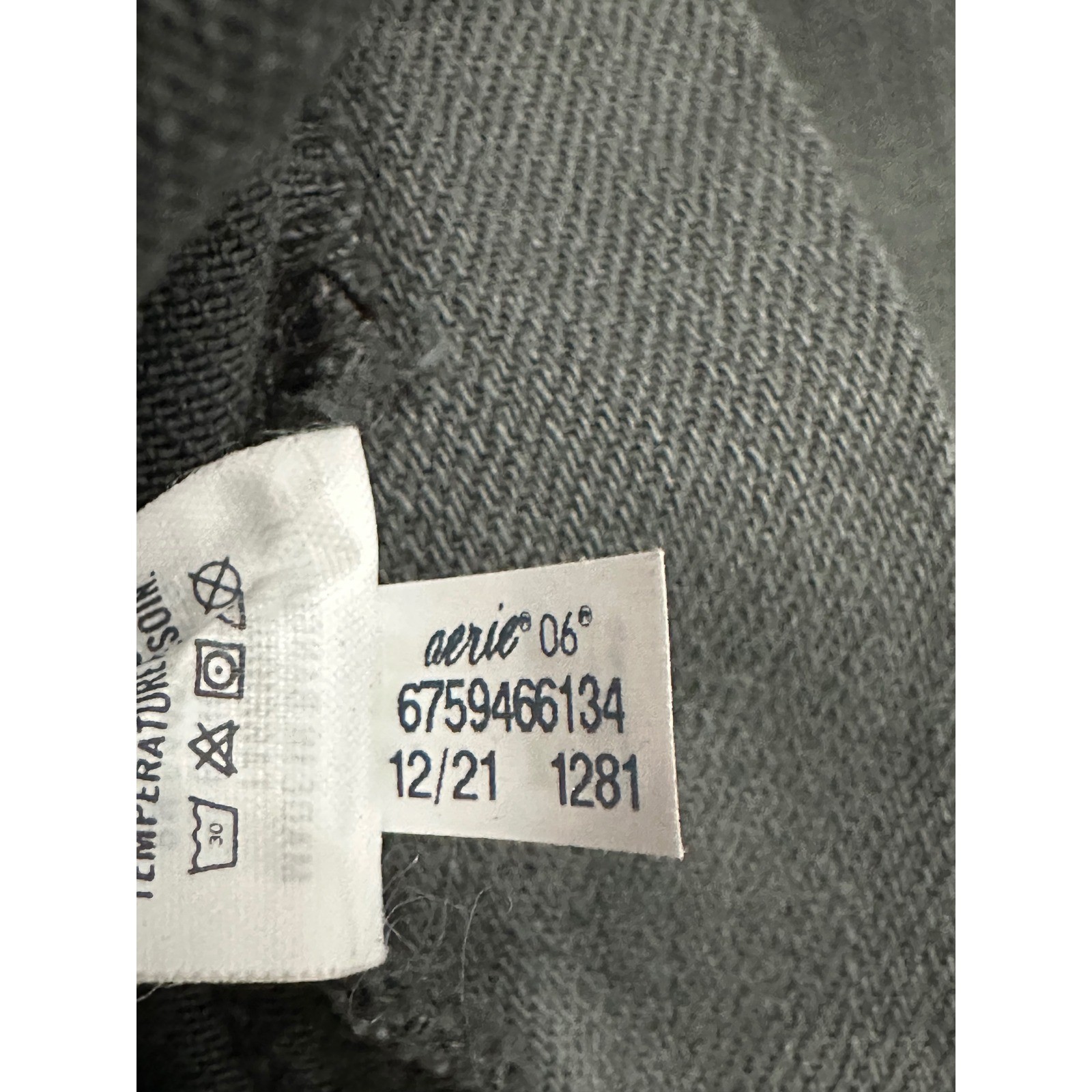 Aerie Womens Charcoal Gray Wide Leg Denim Overalls Raw Hem Size Medium