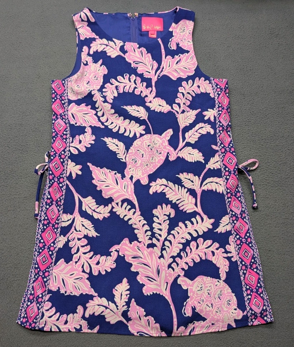 Lilly Pulitzer Women’s Size 4 Donna Lined Romper Galaxy Blue “What The Shell”