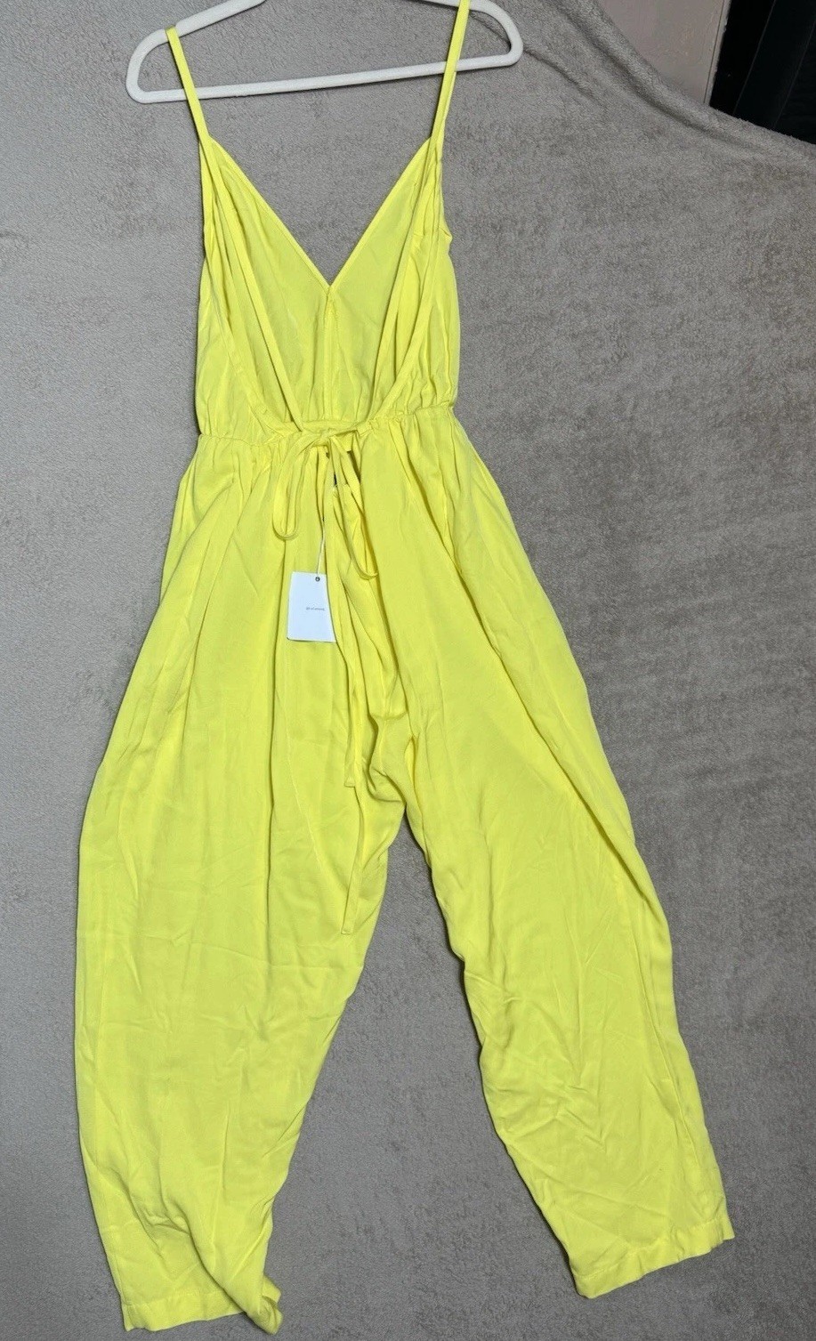 L’academie Revolve The Affi Jumpsuit in Yellow Linen Blend Vacation Beach