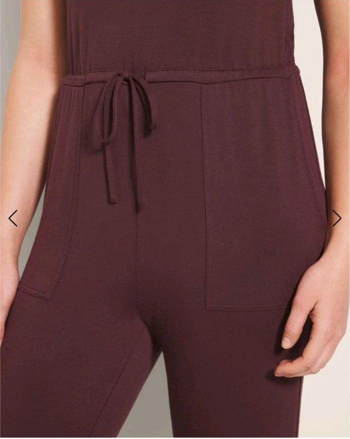 Soma Wide Leg V Neckline Jumpsuit BROWN NWT $89.50 M