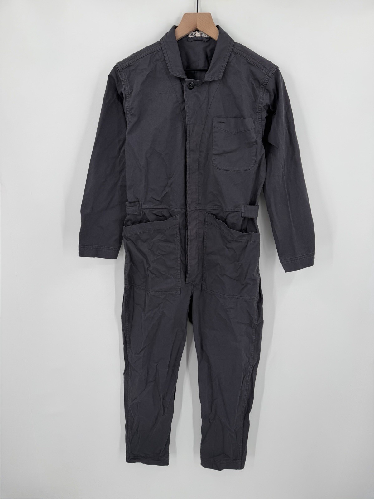 Alex Mill Jumpsuit Women’s Medium Gray Button Up Pockets Utility Long Sleeve
