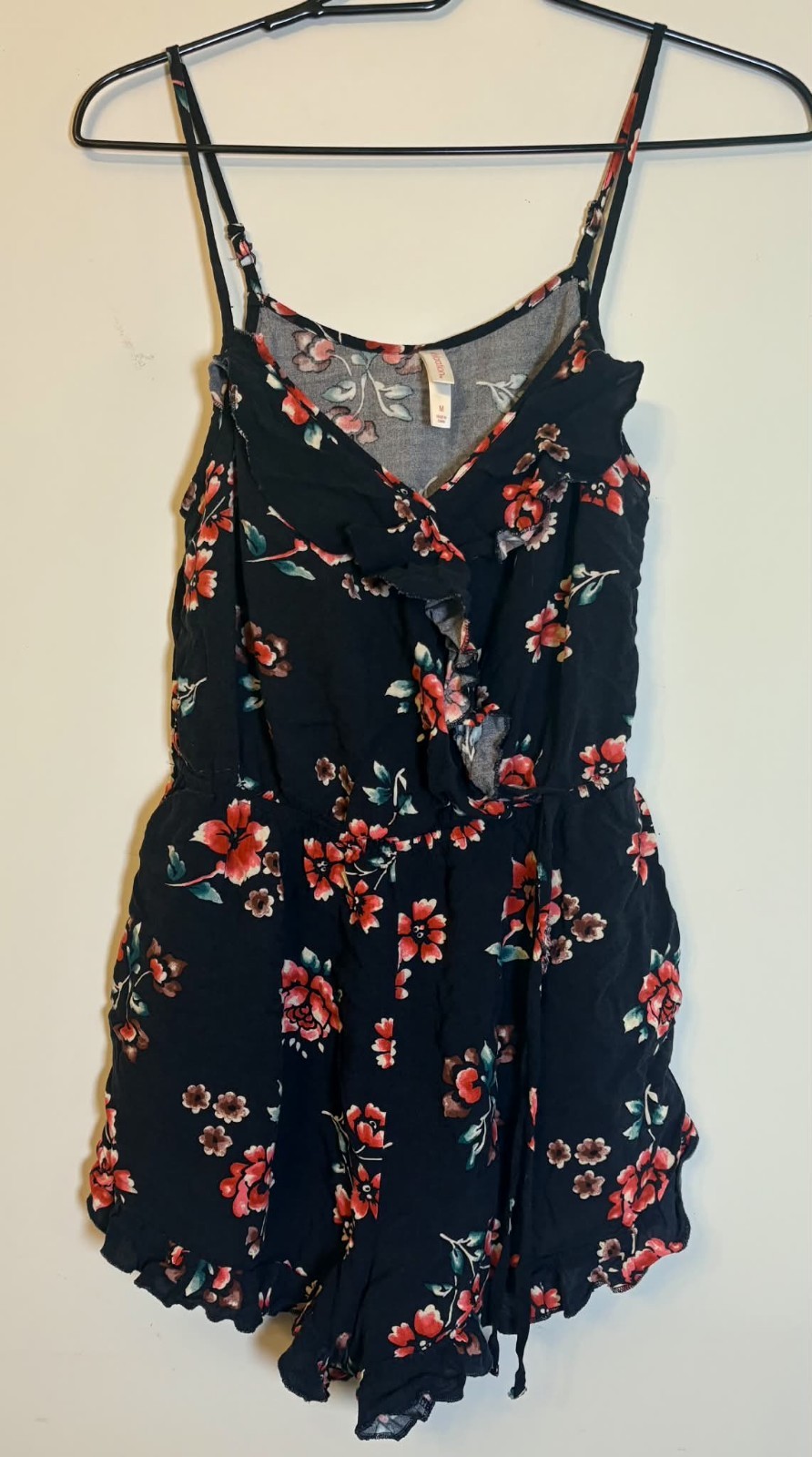 Ambiance Women’s Romper Dress Sleeveless, Floral Print, Size M