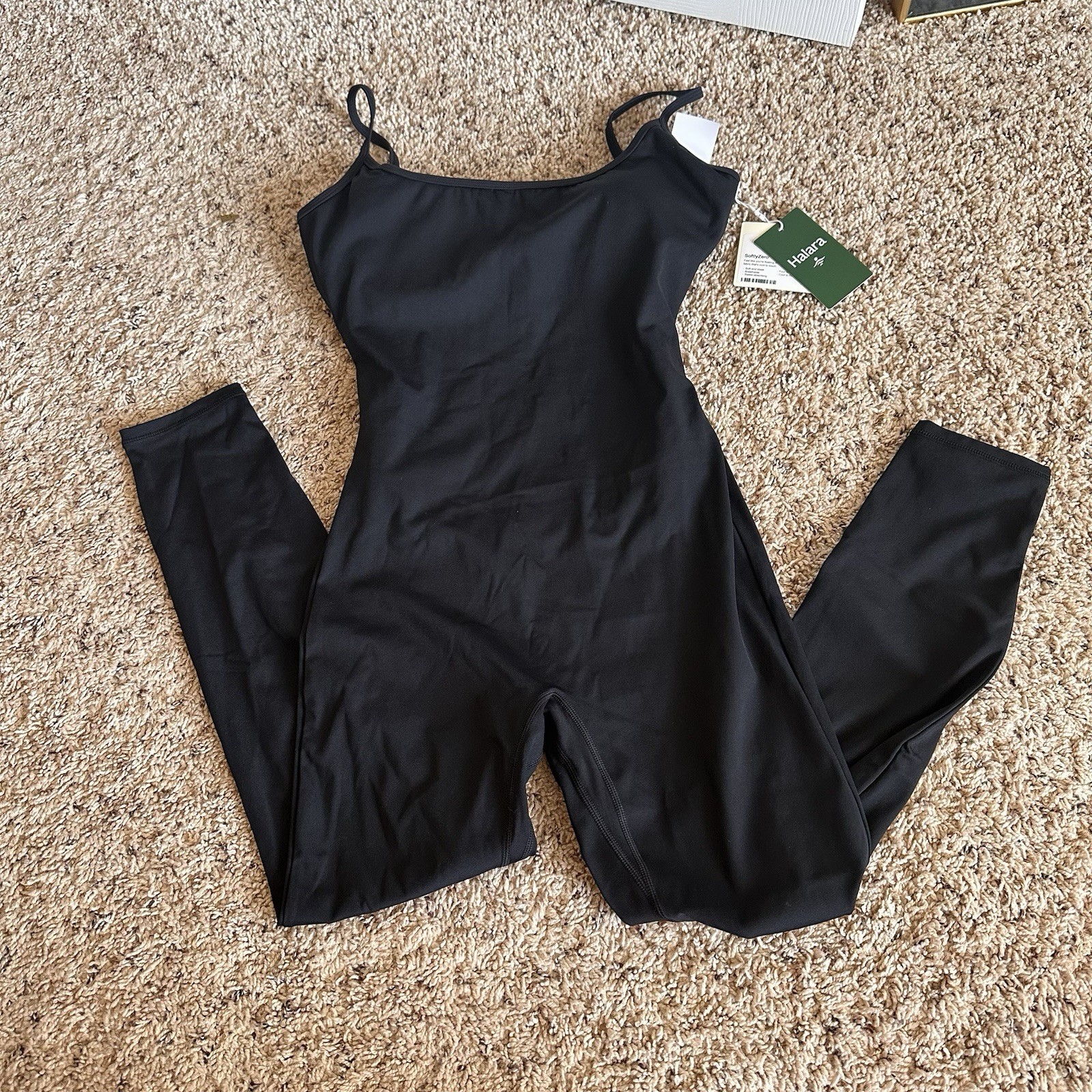 NWT Halara Softlyzero Airy Black Bodysuit – Women’s Athleisure Jumpsuit – Sz M