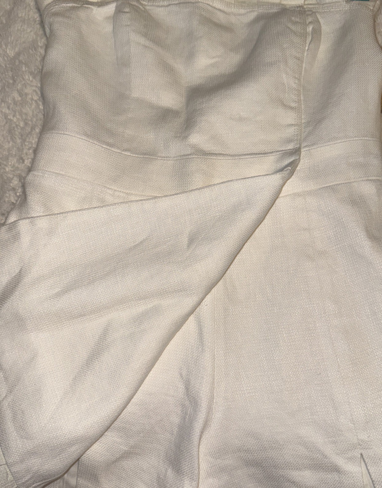 ALEXIS Women’s Strapless Linen ROMPER White Sz M Upscale ResortWear Weddings