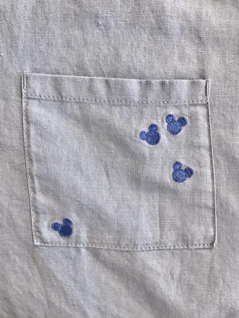 Disney Embroidered Mickey Mouse Romper Plus Size 2X Gray Blue Pockets New NWT