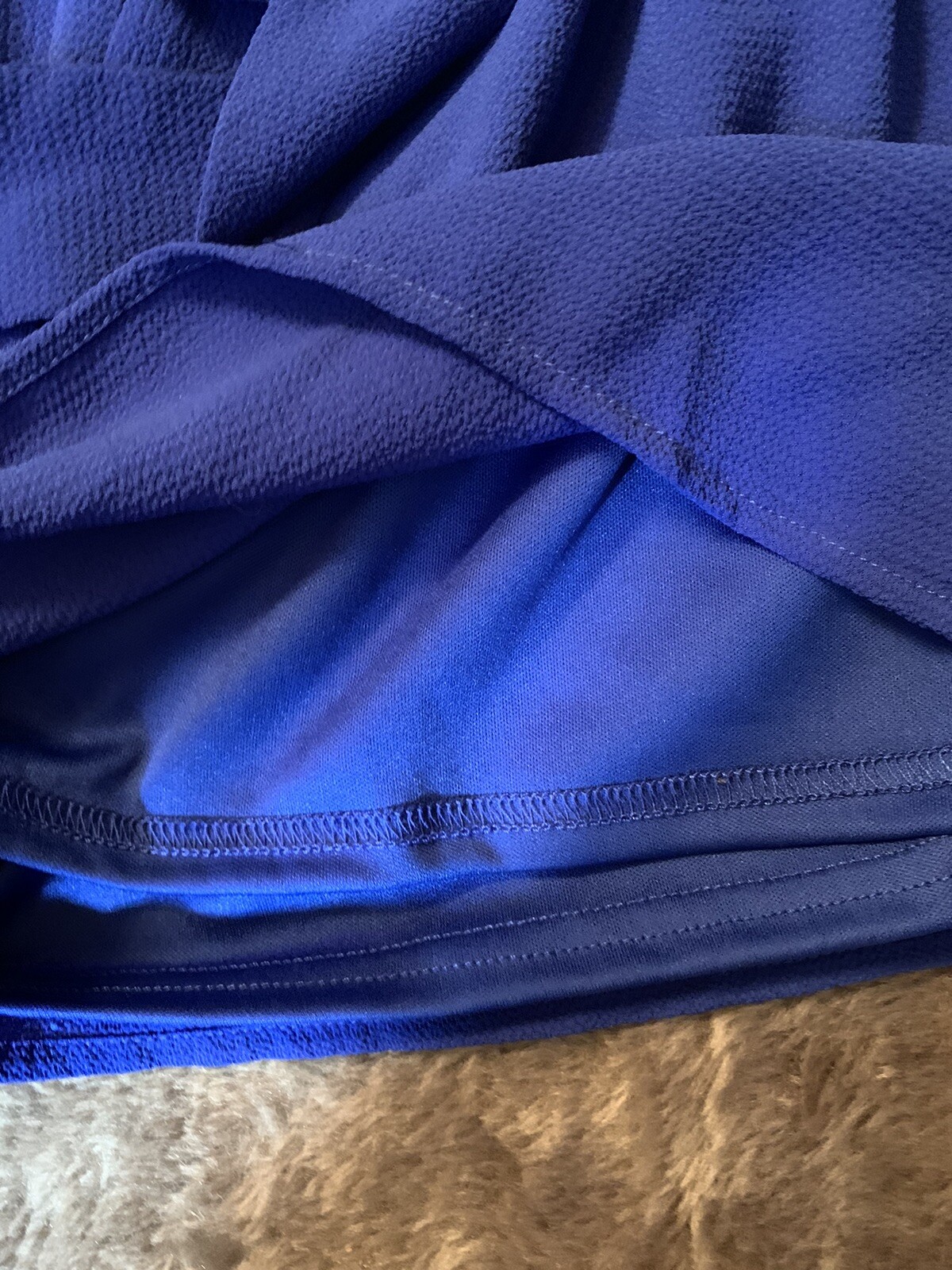 NWT Bleuh Ciel Royal Blue Medium Shorts Romper Lined Elastic Waist Tie Front