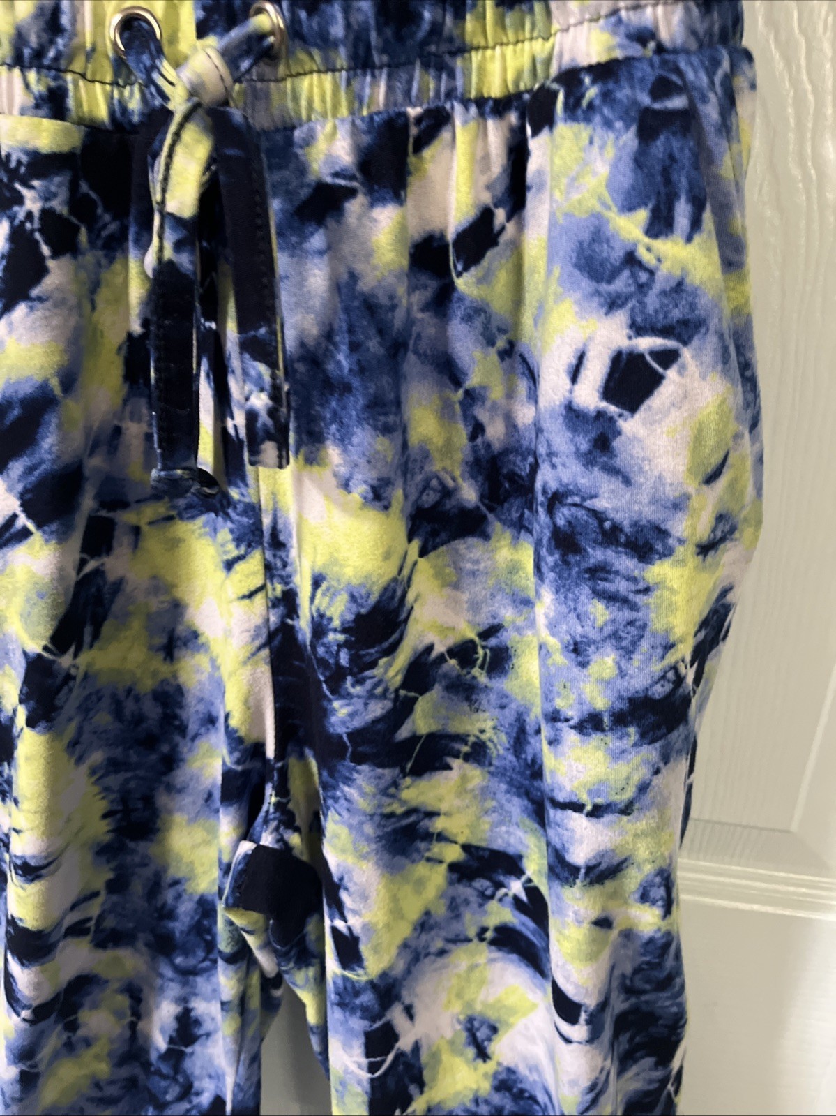Eye Candy Women Sz. S Blue/Green Jumpsuit Romper Sleeveless Elastic Waist Pocket