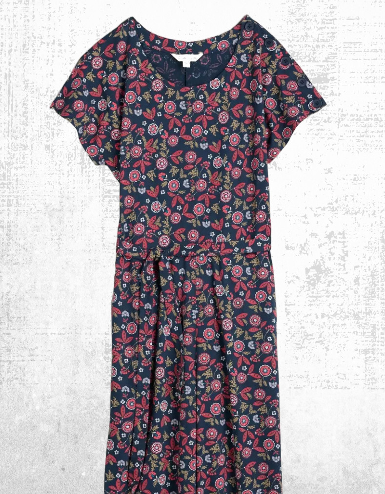 Womens Seasalt Wide Leg Jumpsuits in Floral Mosaic Coast Navy (A Bit Defect)