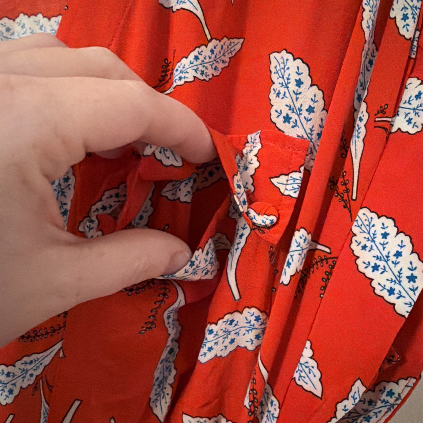 Diane Von Furstenberg Utilitarian Jumpsuit Orange Blue Benji Wrap Tie Size 12