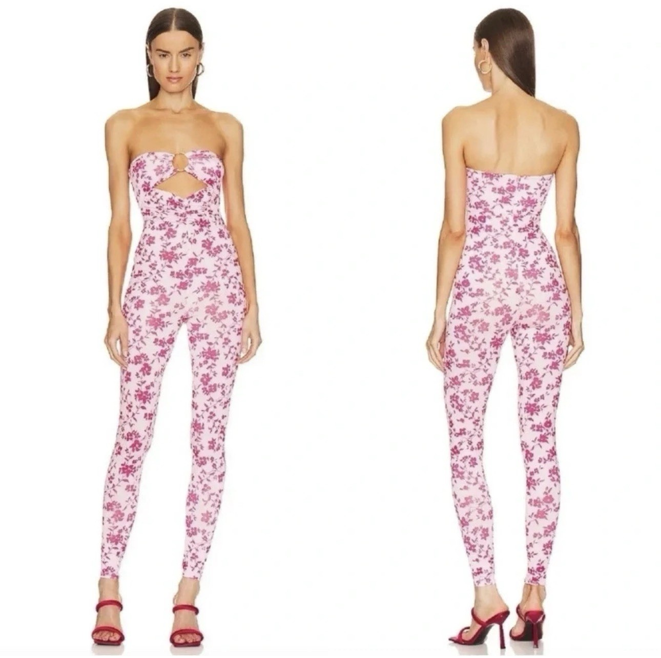 Lovers + Friends Floral Jasmine Strapless Jumpsuit NWT Sz M