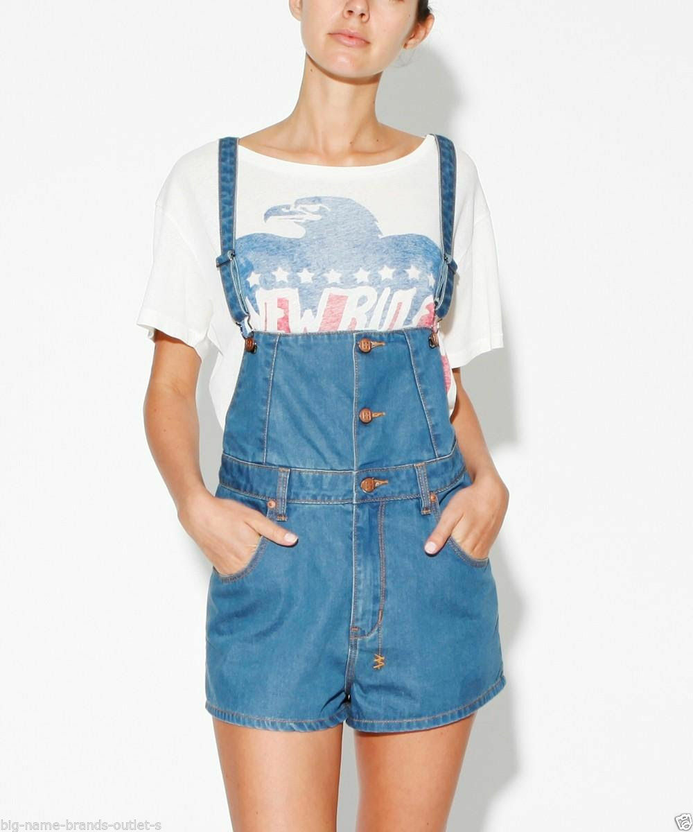 .Ksubi Dungaree Overalls ‘MIKEY SHORT DUNGAREE’ Blue NEW Size 26 AU8 US4 XS