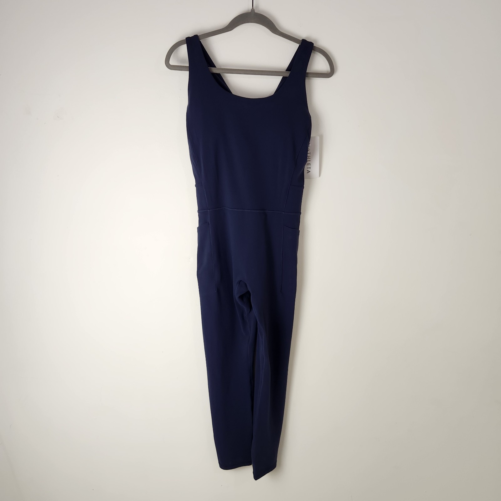 Athleta Jumpsuit Womens LT Blue Salutation Bodysuit Compression 7/8 Yoga Dance