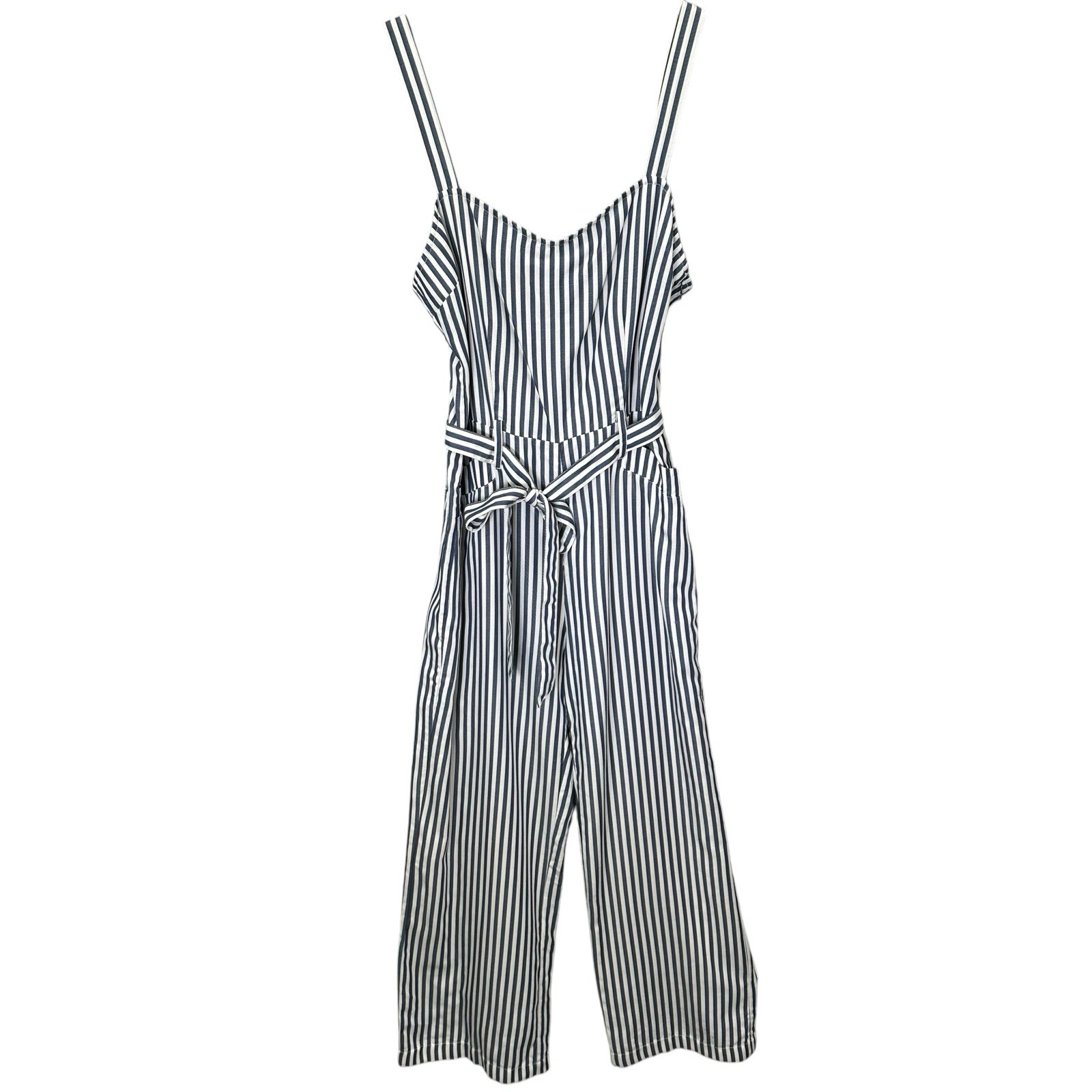 Paige For Anthropologie Emma Jumpsuit in White & Navy Summer Size Medium