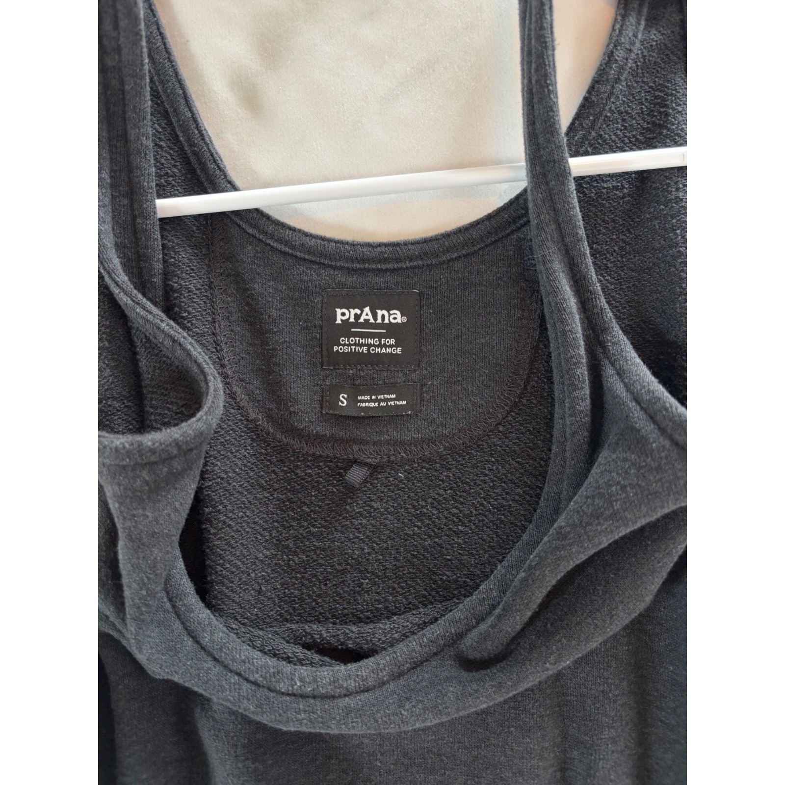 Prana Womens Cozy Up Jumpsuit Black Hemp Blend French Terry Sz Small