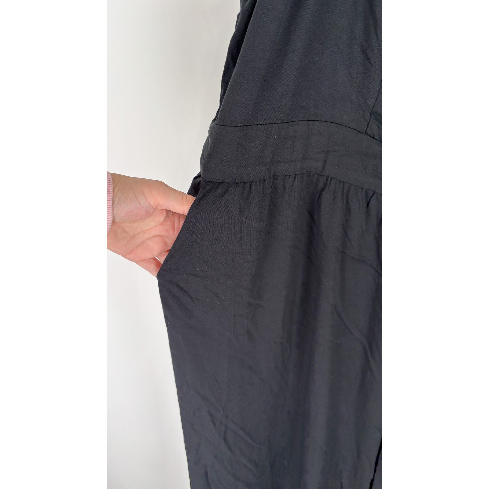 Torrid Stretch Challis Ruffle Strap Jumpsuit Black Womens Plus Size 3X New