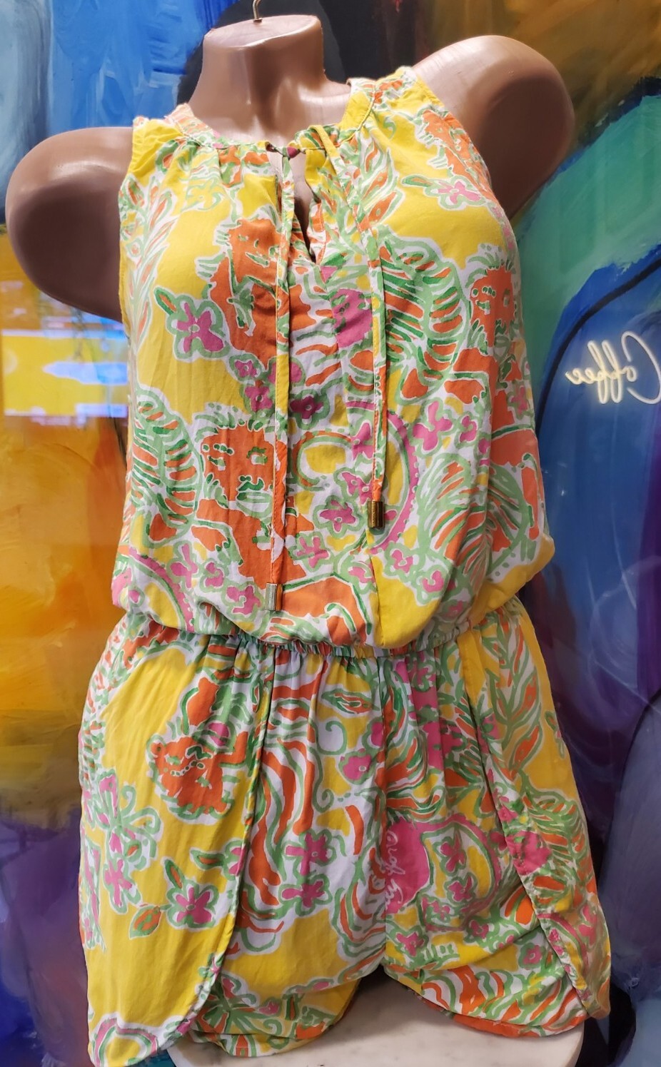 Lilly Pulitzer Challis Happy Place Limited Edition Rayon Romper XS