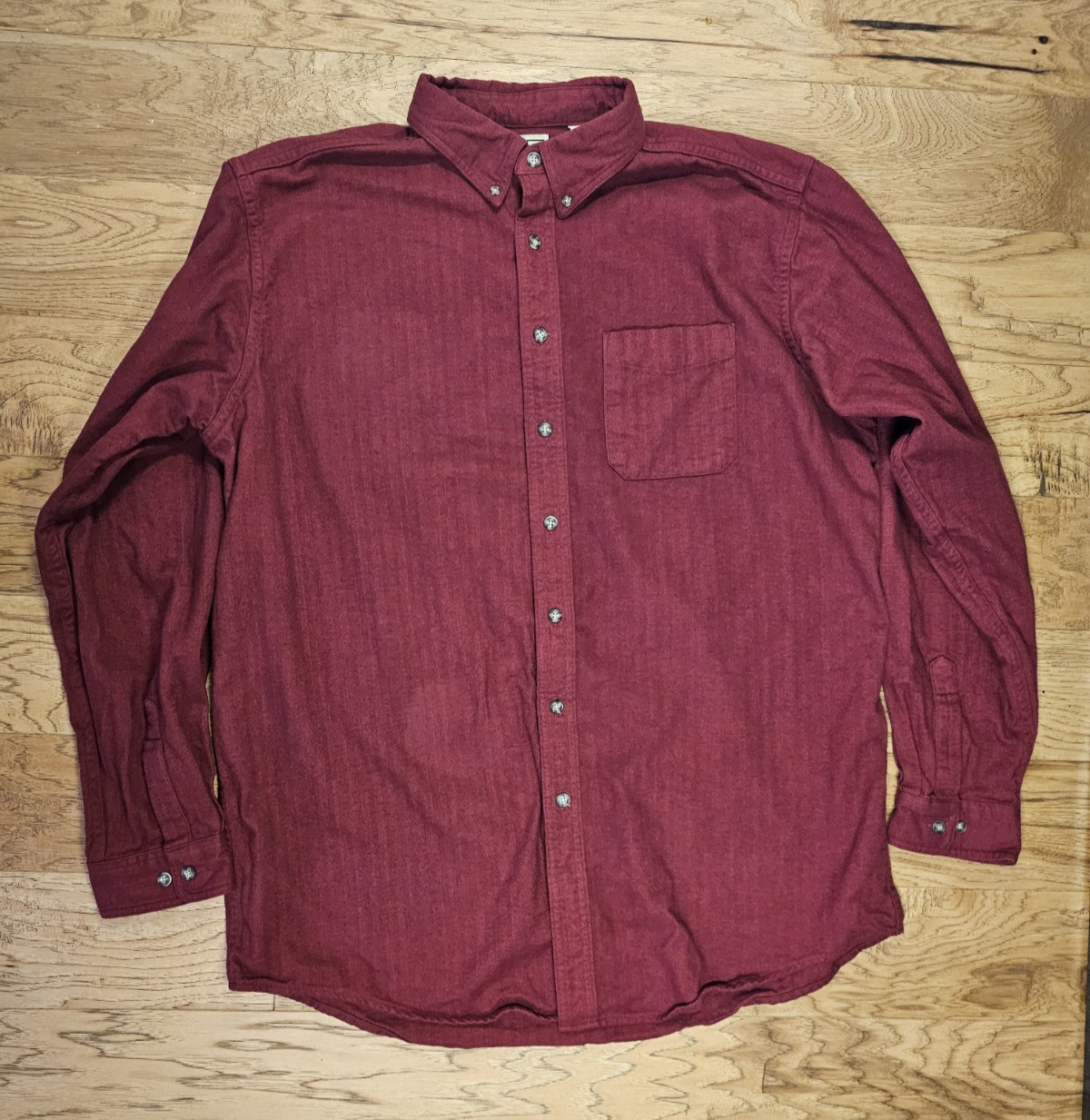 LL Bean 100% Cotton Button Up Red Mens XL Tall