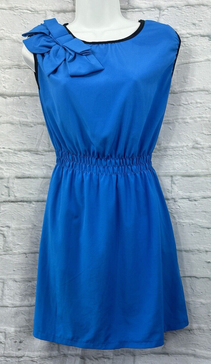 Glamorous Playsuit Rompa Size 10 Cobalt Blue Stretch Waist Bow Chest Sleeveless