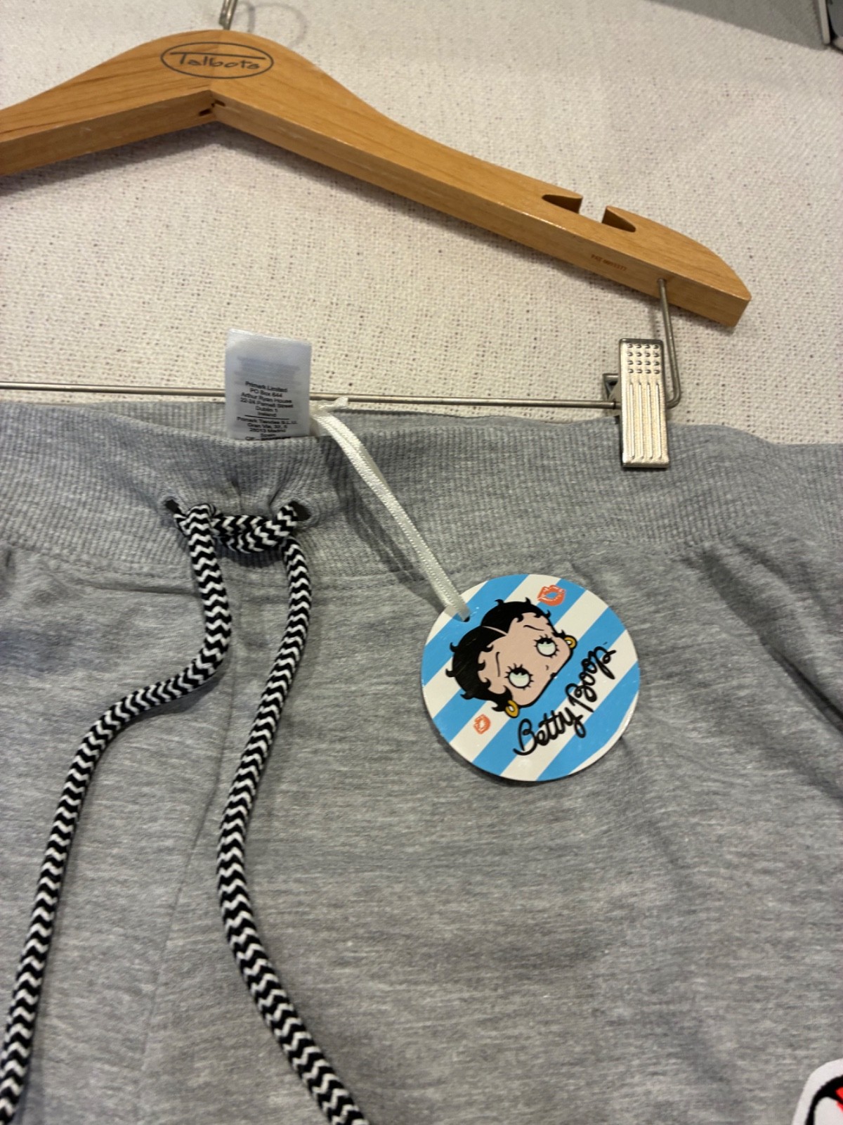 BNWT Betty Boop Girl Power adorable rare Pyjama Loungewear Set Grey/Blue XL