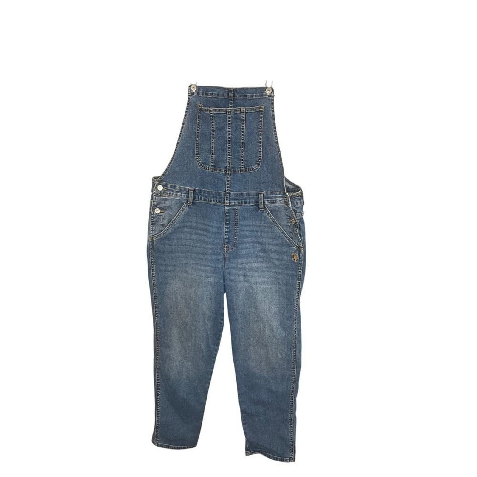 U.S. Polo Assn. Premium Denim Bib Overalls – Blue – Size Large