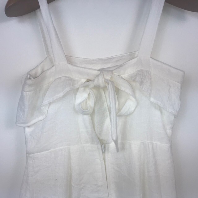 City Studio Junior Womens 13 White Sleeveless Tie Back Ruffled Skort Romper NWT