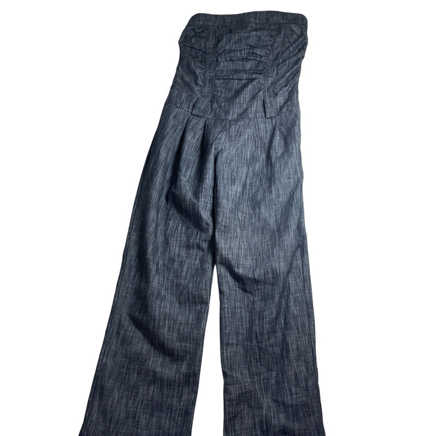 Women’s Denim Look Strapless Wide Leg Jumpsuit Style 5672 wide leg boho