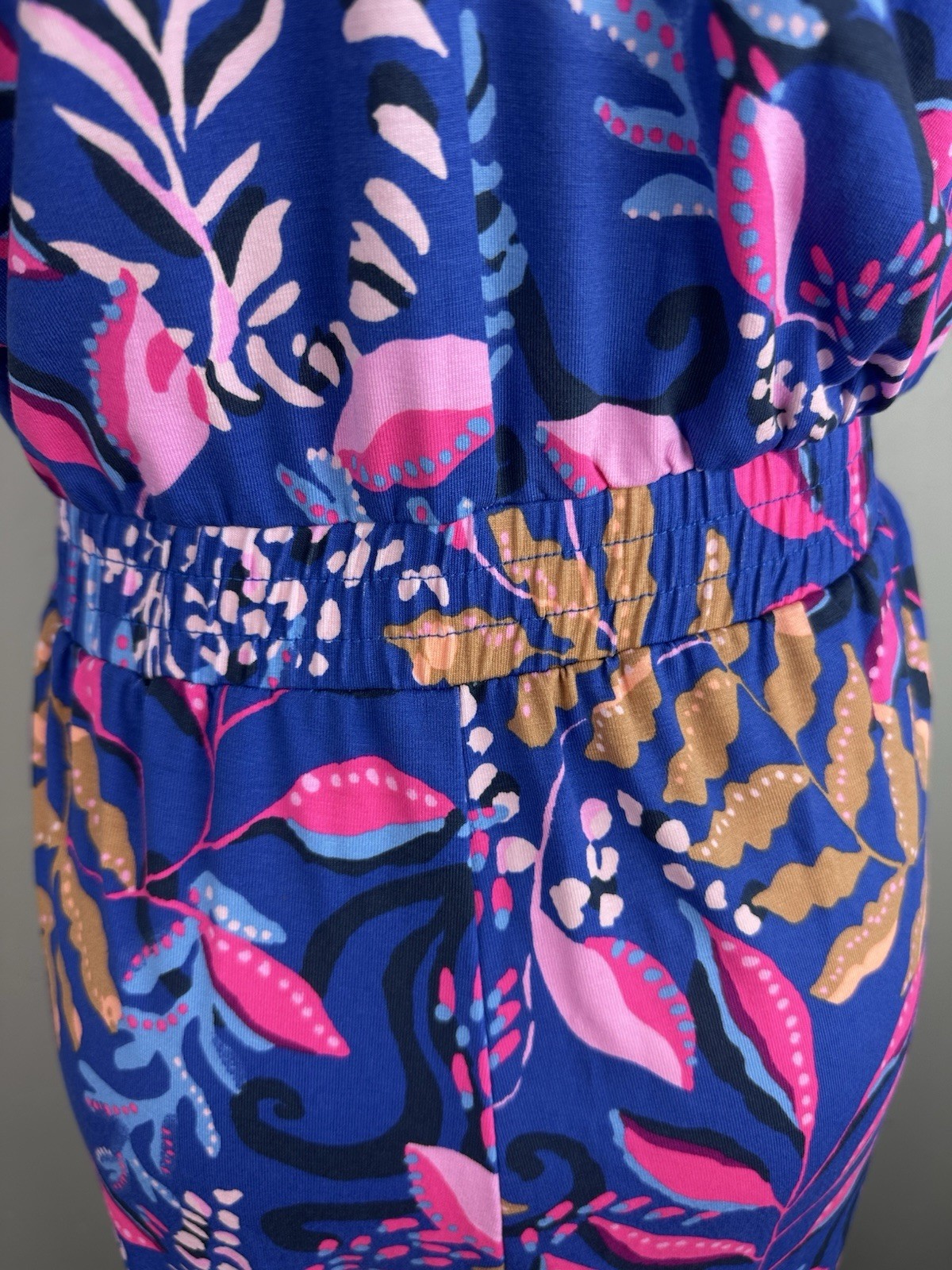 Lilly Pulitzer Wyota Jumpsuit XL Borealis Blue Absolute Purrfection NWT