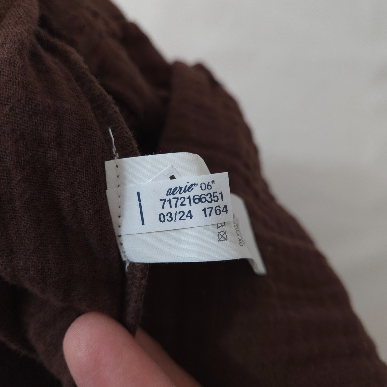 Aerie Women’s Brown Gauzy Halter Jumpsuit Lightweight Cotton Pockets Size XS