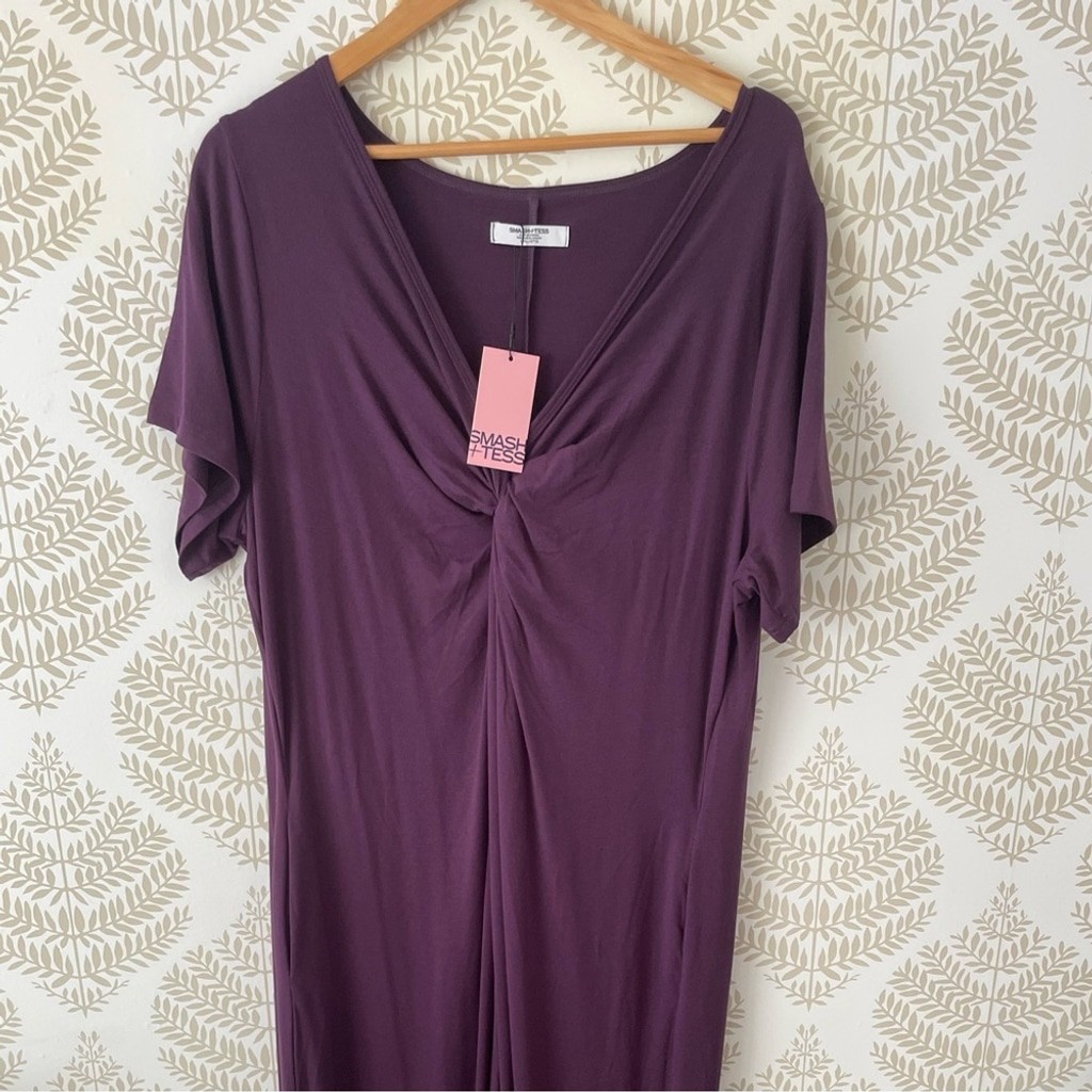 Smash + Tess Plum V-Neck Layla Twist Front Tie Romper size XXL NWT